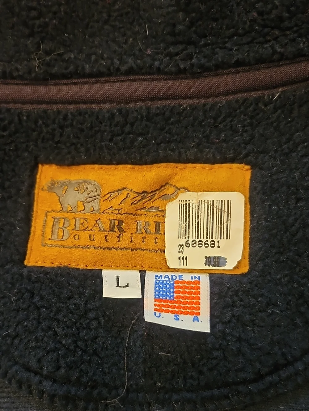 Bear Ridge Outfitters USA Navy Star-Print Fleece Jacket Size L